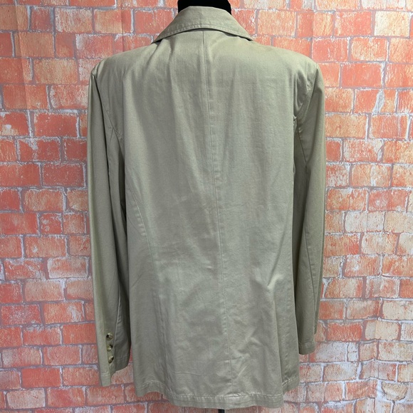 Newport News Vintage Tan Cotton Plus Size Blazer - Picture 5 of 9